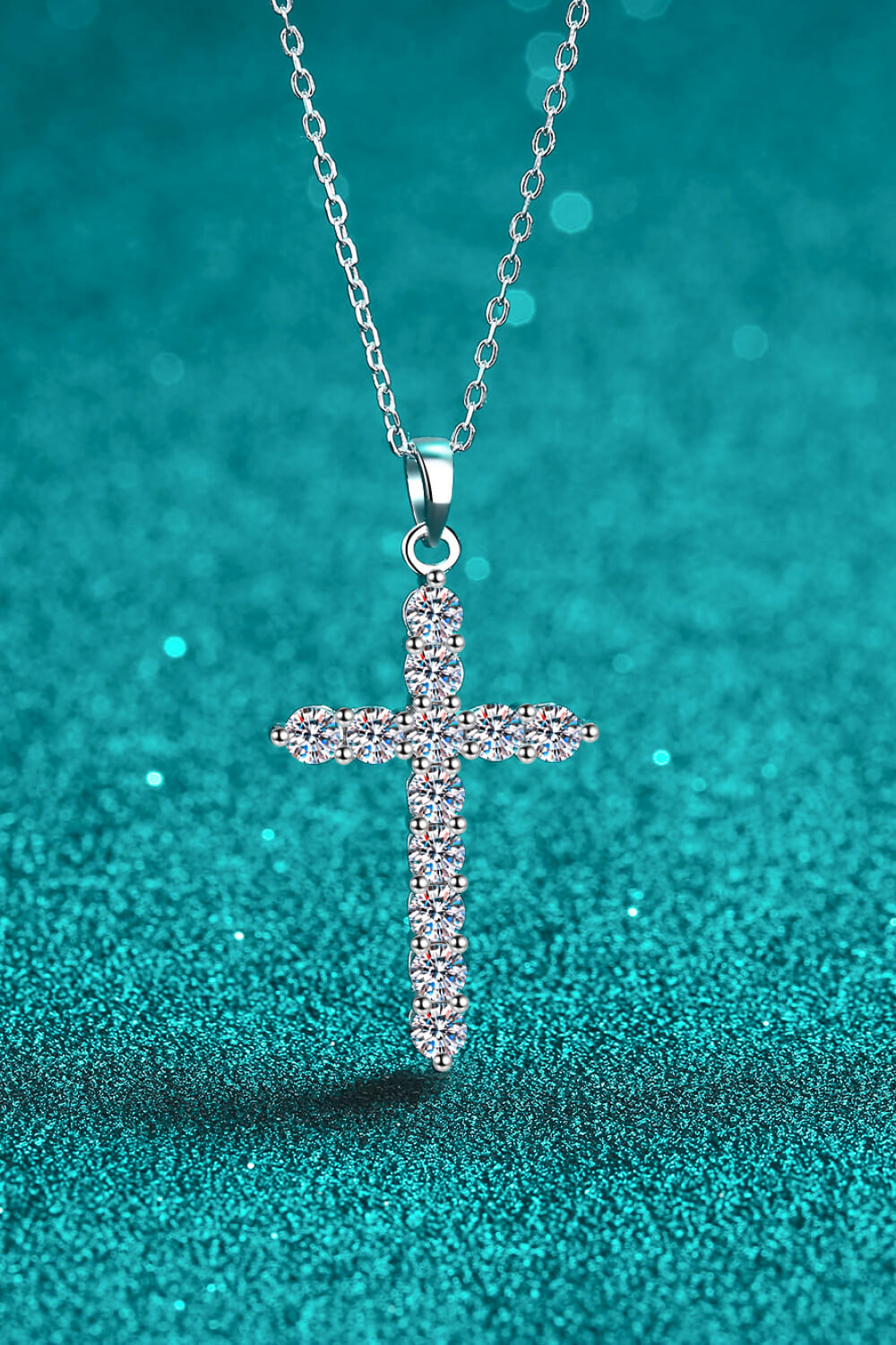 Baeful 925 Sterling Silver Cross Moissanite Necklace