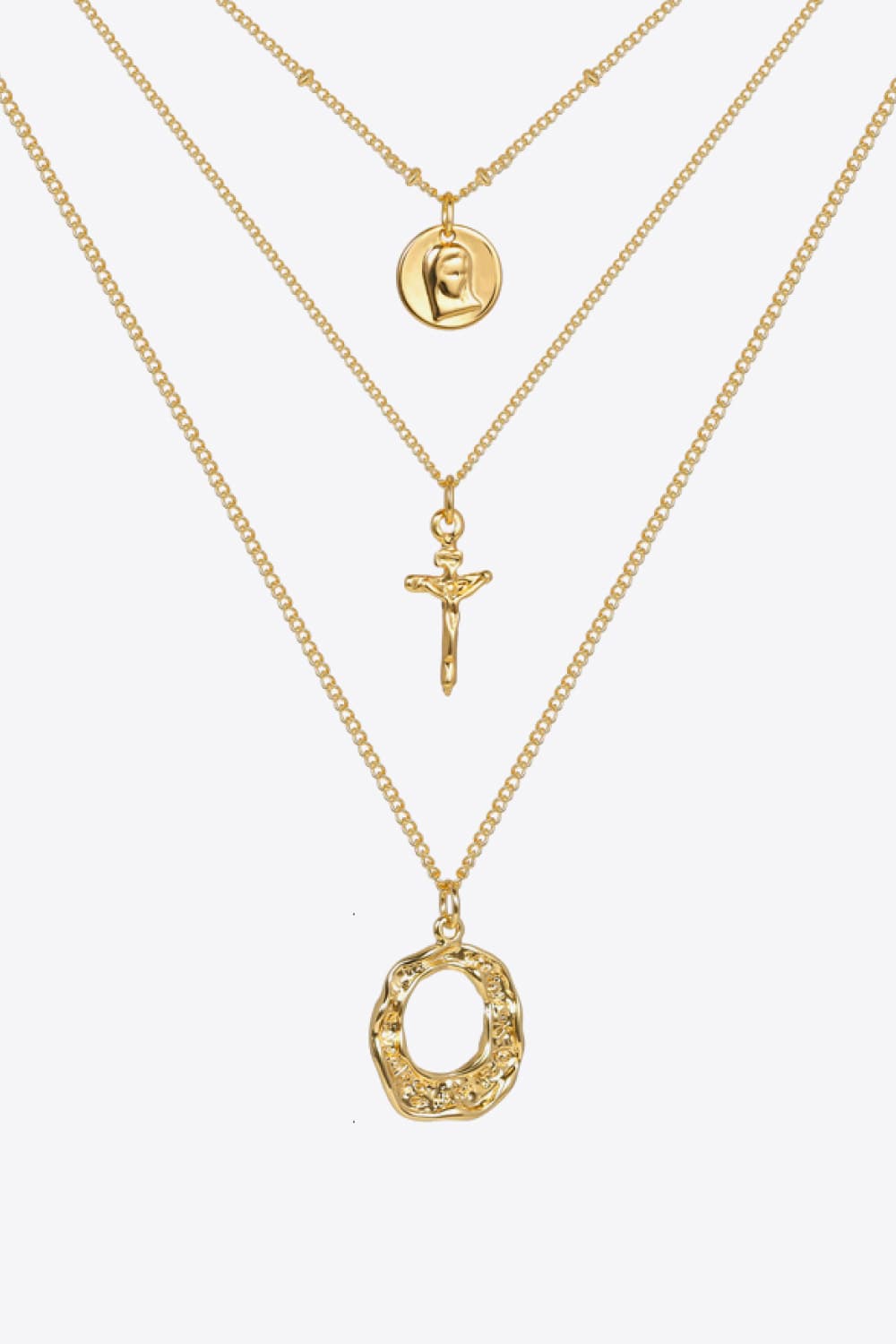 3-Piece 18K Gold-Plated Pendant Necklace