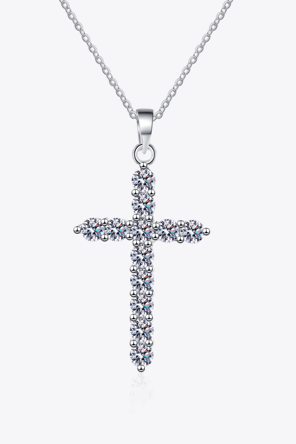 Baeful 925 Sterling Silver Cross Moissanite Necklace